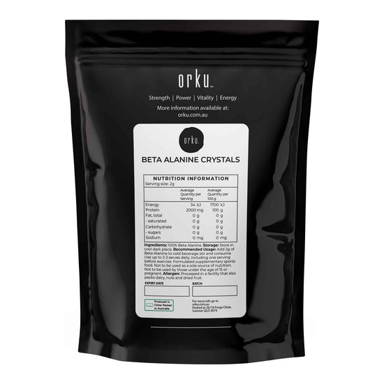 Orku 100g Beta Alanine Crystals - Pre Workout Lactic Acid Buffer Supplement