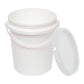 10x 1.2L Plastic Buckets + Lids - Food Grade Empty White Tub With Handle