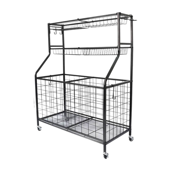 Social Hike Storage Organiser Trolley on Wheels - Garage Sports Equipment Basket