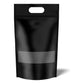 100 Resealable Black Stand Up Bags 44x29.5cm - Food Packaging Zip Handle Pouch