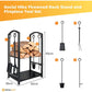 Social Hike Firewood Rack Stand and Fireplace Tool Set for Log Holder Storage