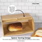 Kitchee 40cm Bamboo Bread Box - Storage Bin Keeper Kitchen Counter Container