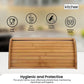 Kitchee 40cm Bamboo Bread Box - Storage Bin Keeper Kitchen Counter Container