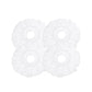 4x Kitchee Microfibre Mop Head Replacement for Kitchee Spin Mop - White Round