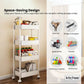 Kitchee 4-Tier Kitchen Storage Cart Trolley with Wheels - Shelf Organiser WHITE