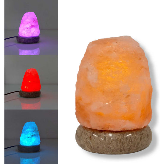 USB Colour Changing Salt Himalayan Lamp - Natural Shape Pink Rock LED Light