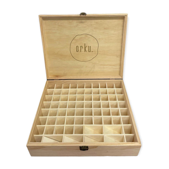 74 Slots Essential Oils Storage Box - Wooden 1-Tier Bottle Holder