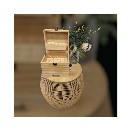 59 Slots Essential Oils Storage Box - Wooden 3-Tier Bottle Holder