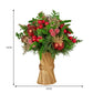Christabelle 33cm Christmas Bouquet Pre-Decorated Holiday Floral Arrangement with Berries, Baubles & Pine Cones Festive Tabletop Centrepiece Decoration