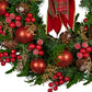 Christabelle 71cm Christmas Wreath Lush Green Holiday Door Wreath with Red Berries, Baubles & Pine Cones Pre-Decorated Festive Wall or Front Door Decoration
