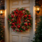 Christabelle 71cm Christmas Wreath Lush Green Holiday Door Wreath with Red Berries, Baubles & Pine Cones Pre-Decorated Festive Wall or Front Door Decoration