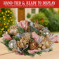 Christabelle 26cm Christmas Centrepiece Lush Green Holiday w/Jewelled Baubles, Foliage, Flowers, Pine Cones, Ribbon