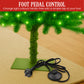 Christabelle 7.5ft Christmas Gremlin Tree Curved Top Red Bauble Built-in Green White LED Lights Control Base & Cord