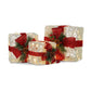 Swishmas 3 Piece Christmas Present Display Set With Lights & Red Bows