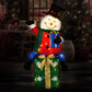 Christabelle 85cm Christmas Snowman On Presents Display with Lights