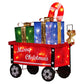 Christabelle Christmas Cart Display w/Candy Cane & Presents Warm White LED Lights Wire Frame Structure Indoor & Outdoor