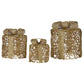 Christabelle Set of 3 Battery Operated Golden Cylindrical Christmas Gift Boxes w/Warm LED Lights Indoor Holiday Present