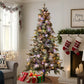 National Tree Company Snowy Stamford Spruce 7.5ft Christmas Tree Multi Functional White Coloured LED Lights & Foot Pedal