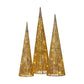 Christabelle Pre-lit Gold Cone Christmas Trees Set Of 3 Warm White Led Lights
