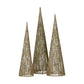 Christabelle Pre-lit Gold Cone Christmas Trees Set Of 3 Warm White Led Lights