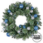 Swishmas 61cm Blue Collection Multicolour Pre-Lit Christmas Wreath