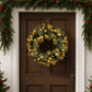 Christabelle 61cm Christmas Wreath Battery-operated Warm White Light Gold Bauble