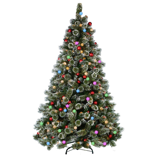 Swishmas Snowy Bristle 2.7m Multicolour Pre-Lit Christmas Tree with 2870 Tips