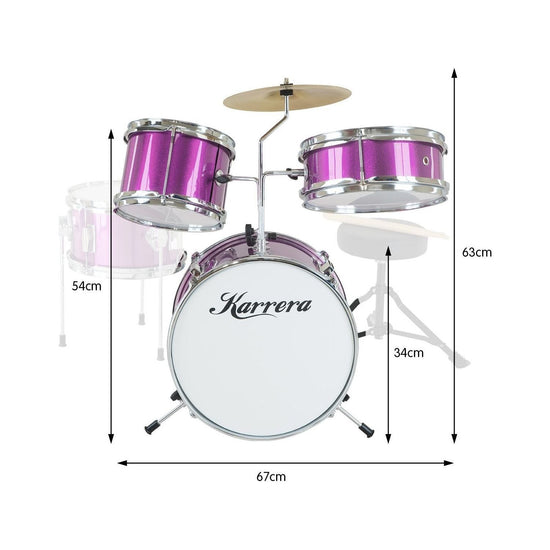 Karrera Childrens 4pc Drum Kit - Purple