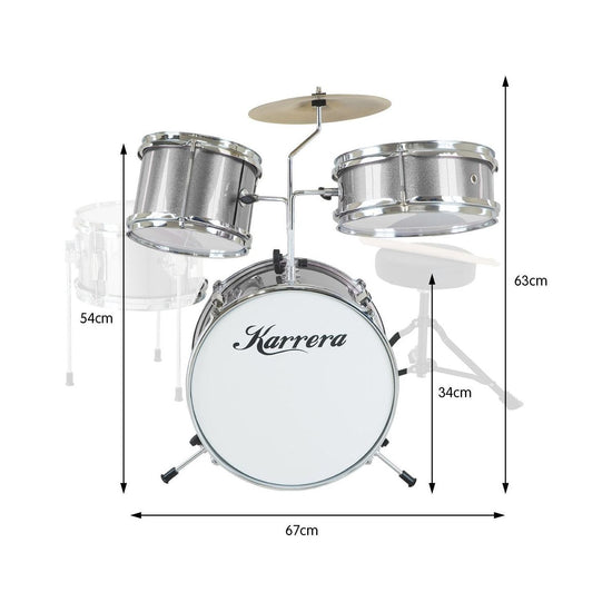 Karrera Childrens 4pc Drum Kit - Silver