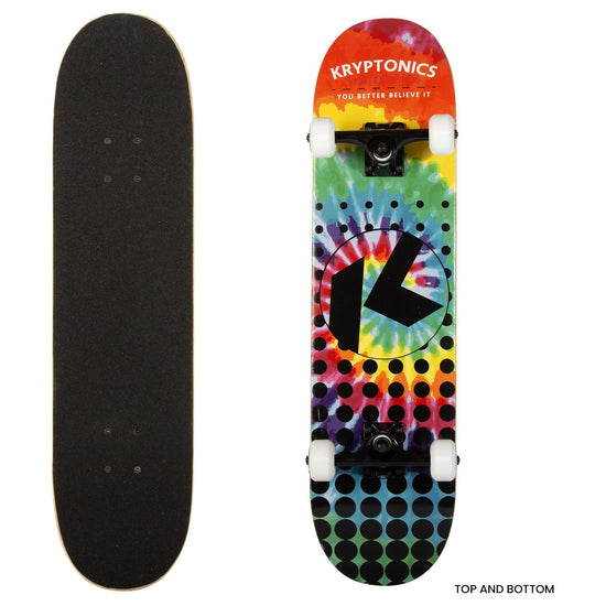 Kryptonics 31-inch Star Series Complete Skateboard Rainbow Dot