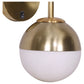 Sarantino Wall Lamp with Gold Metal Base and White Glass Shade