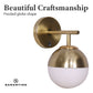 Sarantino Wall Lamp with Gold Metal Base and White Glass Shade