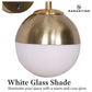 Sarantino Wall Lamp with Gold Metal Base and White Glass Shade