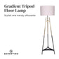 Sarantino Metal Tripod Electric Floor Lamp Gradient Finish