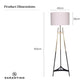 Sarantino Metal Tripod Electric Floor Lamp Gradient Finish