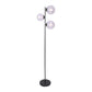 Sarantino 3-Light Black Metal Floor Lamp