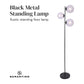 Sarantino 3-Light Black Metal Floor Lamp