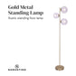 Sarantino 3-Light Gold Metal Floor Lamp with Glass Shades