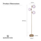 Sarantino 3-Light Gold Metal Floor Lamp with Glass Shades