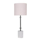 Sarantino Concrete & Metal Table Lamp with Off-White Linen Shade