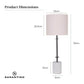 Sarantino Concrete & Metal Table Lamp with Off-White Linen Shade