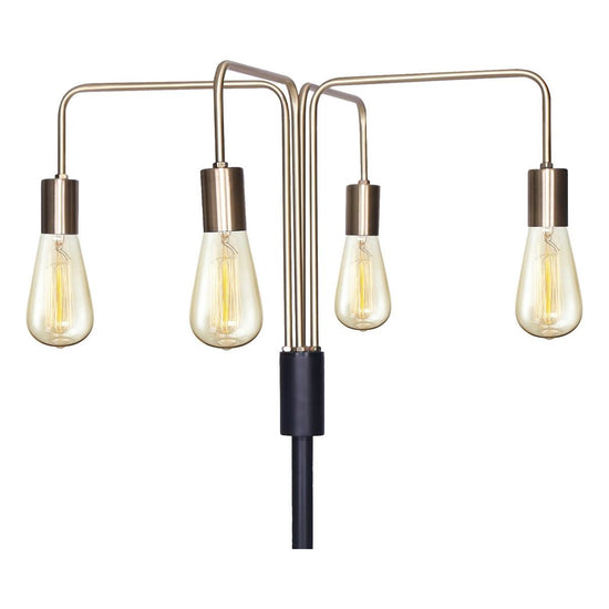 Sarantino Modern Exposed Bulb 4-Arm Industrial Light Floor Lamp