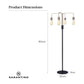 Sarantino Modern Exposed Bulb 4-Arm Industrial Light Floor Lamp