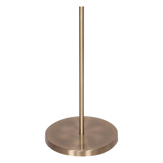 Sarantino Metal Floor Lamp in Antique Brass Finish with Cream Linen Fabric Shade