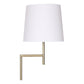 Sarantino Metal Floor Lamp in Antique Brass Finish with Cream Linen Fabric Shade