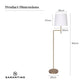 Sarantino Metal Floor Lamp in Antique Brass Finish with Cream Linen Fabric Shade