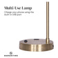 Sarantino Metal Task Lamp with USB Charging Port Antique Brass Finish