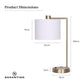 Sarantino Metal Task Lamp with USB Charging Port Antique Brass Finish