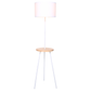 Sarantino Metal Tripod Floor Lamp Shade with Wooden Table Shelf