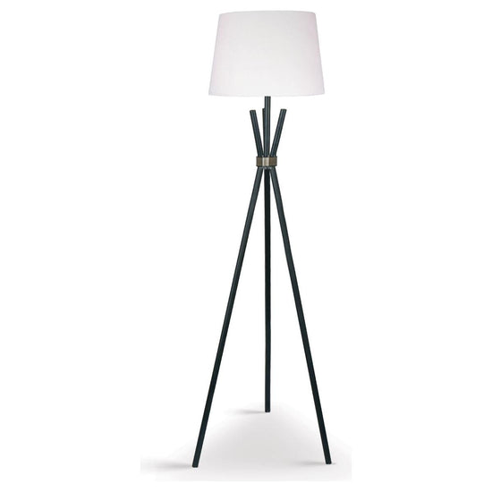 Sarantino Tripod Floor Lamp in Metal and Antique Brass